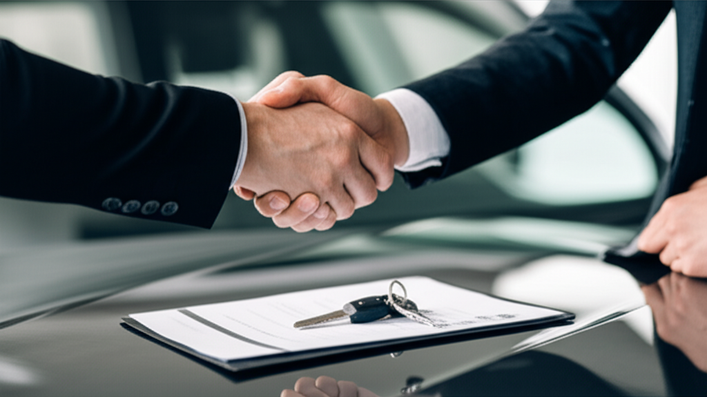 Professional car sale with digital contract